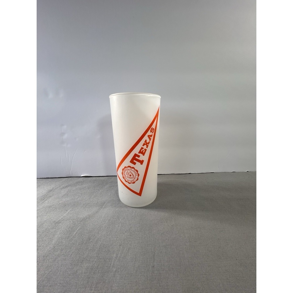 vintage 1960s Texas Longhorns frosted glass tumbler 16 oz Has Scratches
